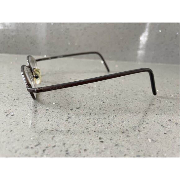 Nautica Eyeglasses Frames ONLY N7036 001 Brown Round Full Rim 46-21-135 - Picture 3 of 12